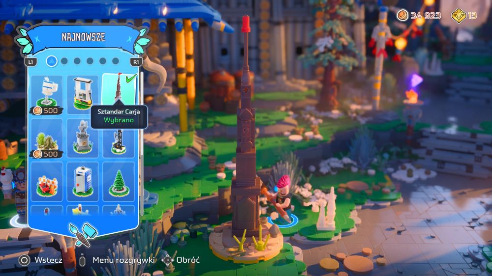 Serce Matki – HUB gry LEGO Horizon. Podgląd trybu dekorowania w grze.