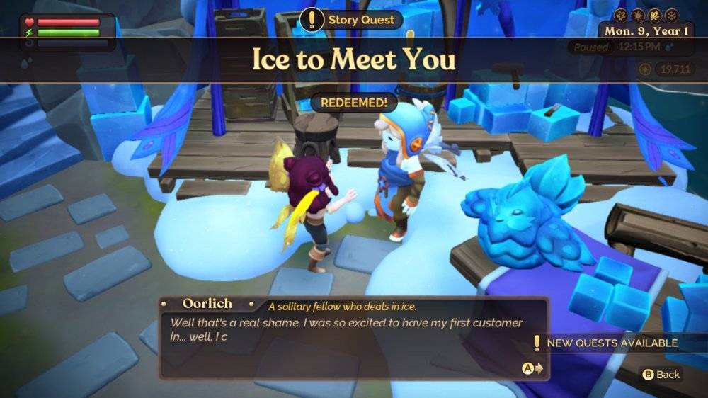 Ice to meet you – zaliczony quest z gry. Na screenie udokumentowana została wypowiedź jednego z bohaterów. Widzimy na nim także dwoje bohaterów – elfów.