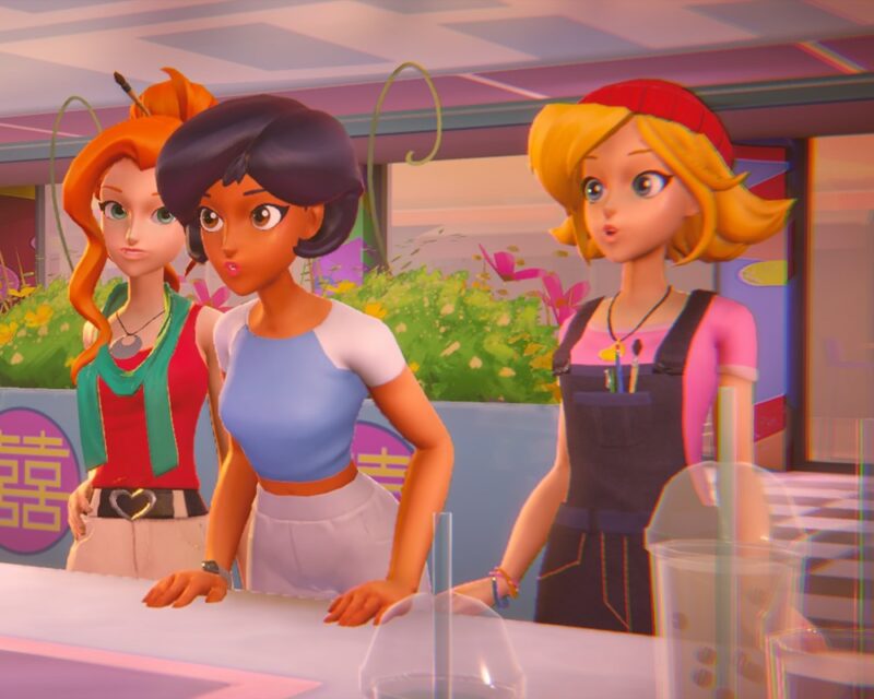 Trzy dziewczyny zamawiają bubble tea