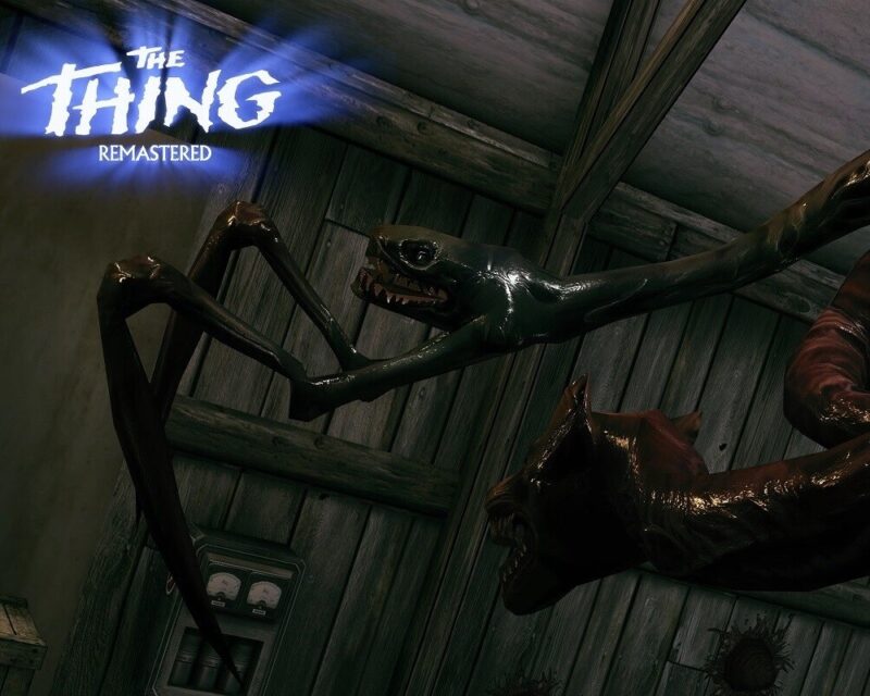 Premiera remastera The Thing. Na obrazu widać potwora trudnego do opisania, ciemnego w środku jakiegoś ciemnego pomieszczenia.
