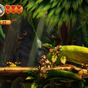 Donkey Kong Country Returns HD – dżungla z gry. Na ekranie widzimy postacie Donkey Konga i Diddy'ego Konga.