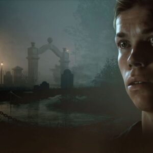 Plakat gry, twarz chłopaka, a w tle mroczny krajobraz. Recenzja The Dark Pictures Anthology: Little Hope