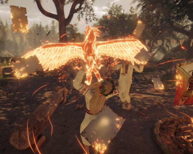 Recenzja The End of the Sun - para, a pomiędzy nimi złoty, świetlisty ptak