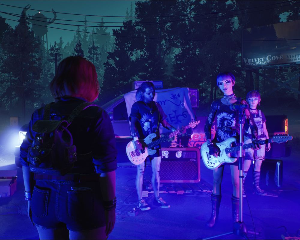 Tytułowa kapela na pierwszym koncercie. Zrzut ekranu z gry Lost Records: Bloom & Rage