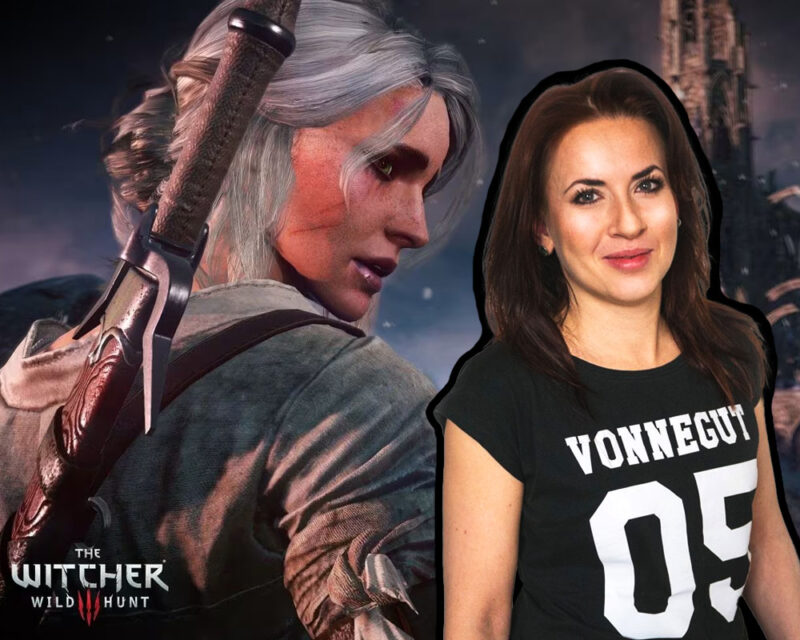 Wywiad z okazji 10 rocznicy gry Wiedźmin 3: Dziki gon. Na oficjalnej grafice białowłosa Ciri, ze swoim mieczem. Dodatkowo dołączone zdjęcie rudowłosej Karoliny Stachyry, scenarzystki i quest designerki gry Wiedżmin 3, która udzieliła wywiadu.