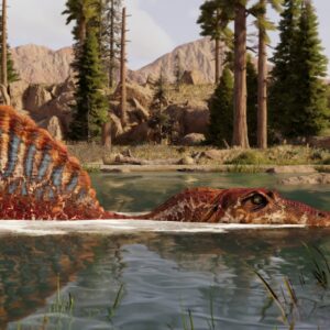 Spinozaur czający się w wodzie z fantastycznie zapowiadającego się Jurassic World Evolution 3: studio zdecydowało się na zerwanie z AI przy produkcji gry.