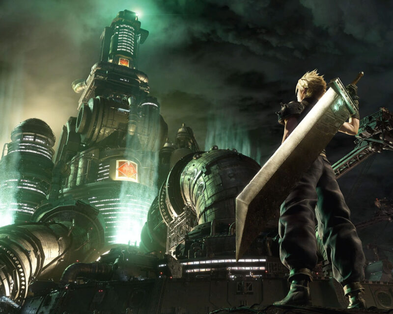 Grafika przedstawia głównego bohatera gry Final Fantasy VII Remake - Clouda Strife'a
