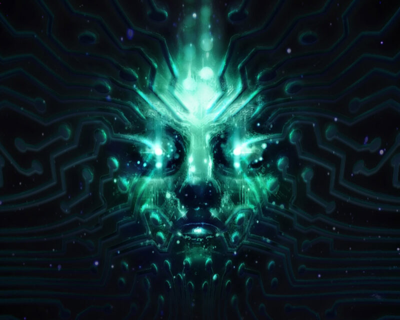 Grafika przedstawia wyobrażenie głównej antagonistki gry system shock remake - SHODAN