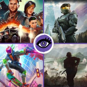 Obraz przedstawia cztery pola, na których widoczne są grafiki z kilku gier - Halo: Campaing Evolved High on life 2, John CArpenter's Toxic Commando oraz Hell Let Loos: Vietnam
