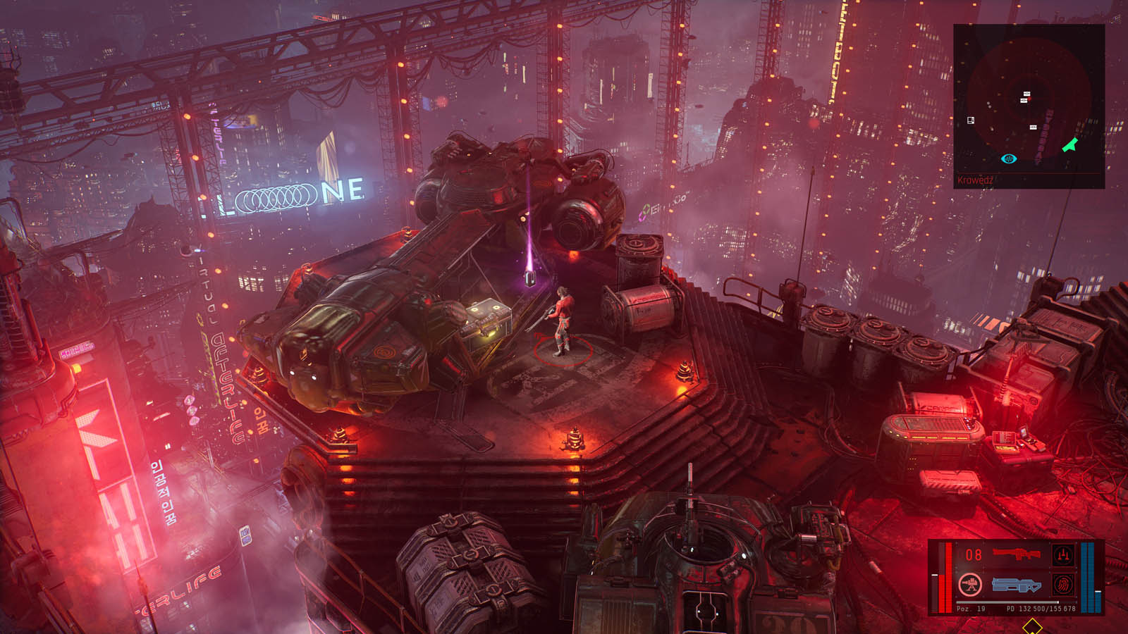 Ponure industrialne miasto nabiera rumieńców w blasku neonów