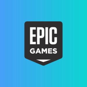 na niebiesko-zielonym tle widać czarny kwadrat, z białym napisem Epis Games